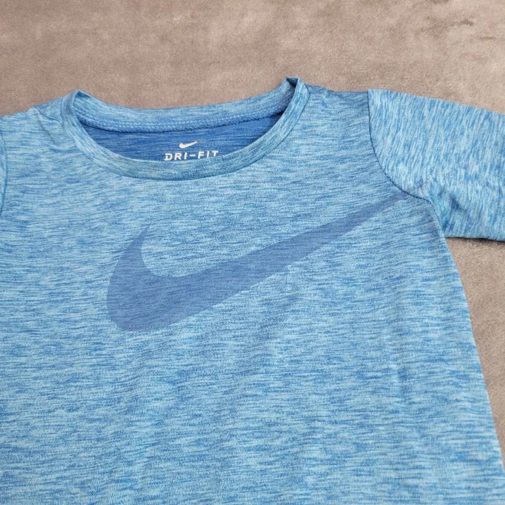 Nike‎ Dri-FIT Blue Space Dye Swoosh Athletic T-Shirt 12M C153-U2W